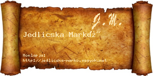 Jedlicska Markó névjegykártya